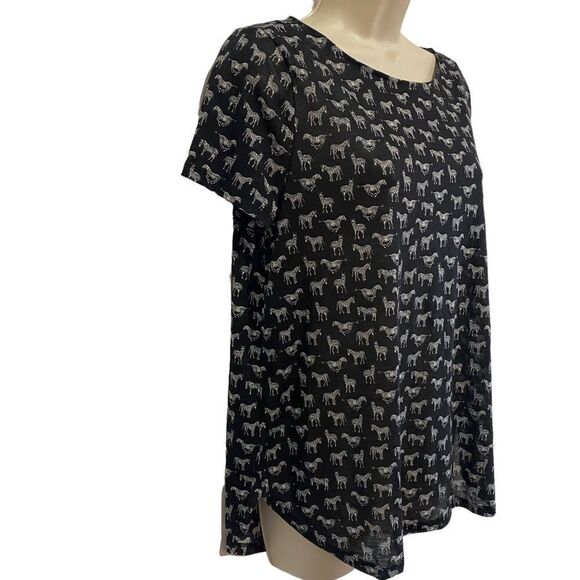 H&M Black Zebra Short Sleeve Top - Picture 4 of 10